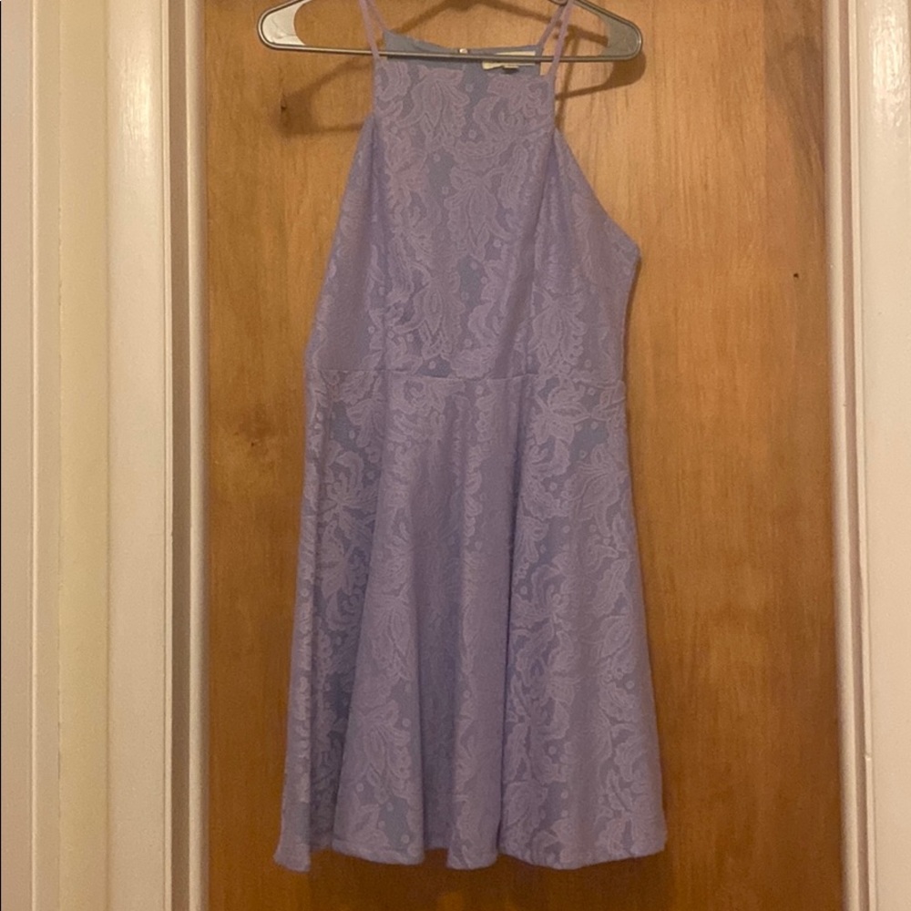 Purple high neck dress